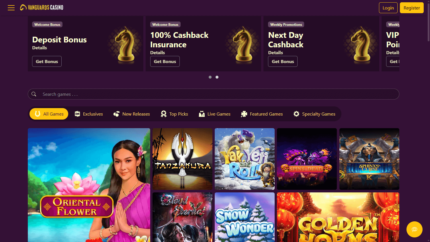 Vanguards Casino Desktop screenshot